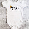 ONE Year Old Short Sleeve Baby Bodysuit