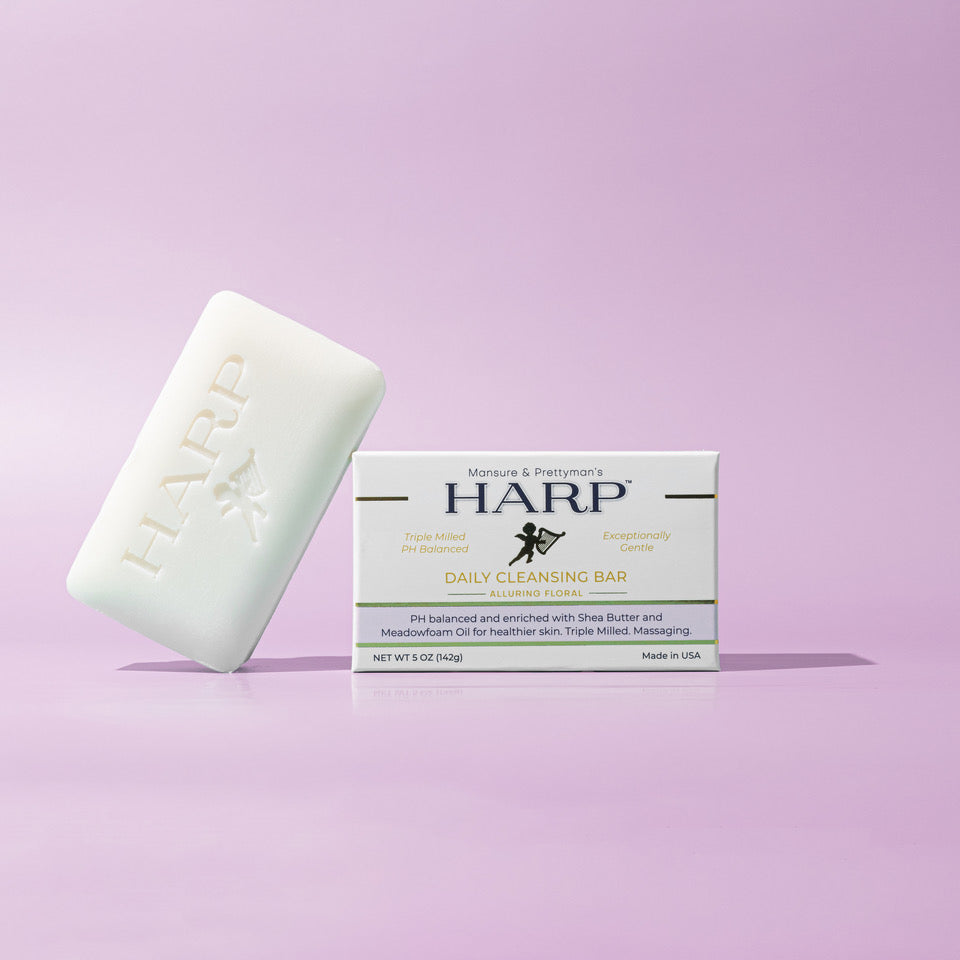 HARP® Vanilla Lavender Body Wash Bar – pH Balanced (5.0–6.0) Syndet Cleanser, Soap-Free & No Lye, Non-Comedogenic, Gentle for Sensitive & Dry Skin, With Shea Butter & Borage Oil. 5oz Bar.