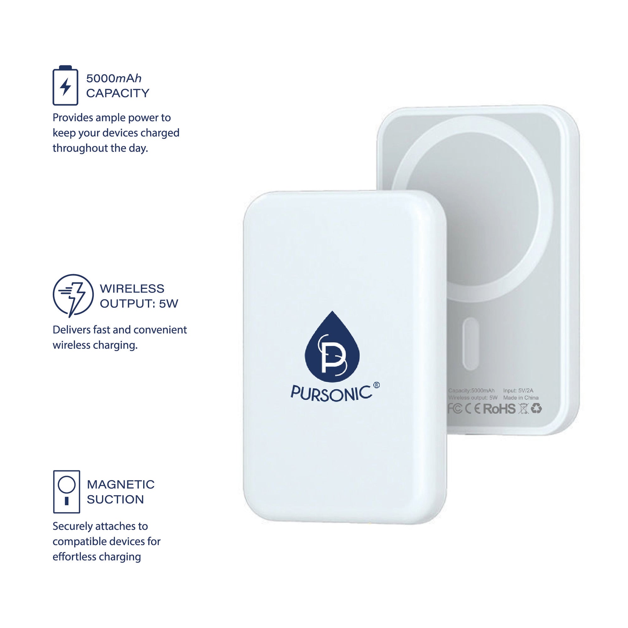 Magnetic Wireless Power Bank – Portable, Powerful, Effortless Charging