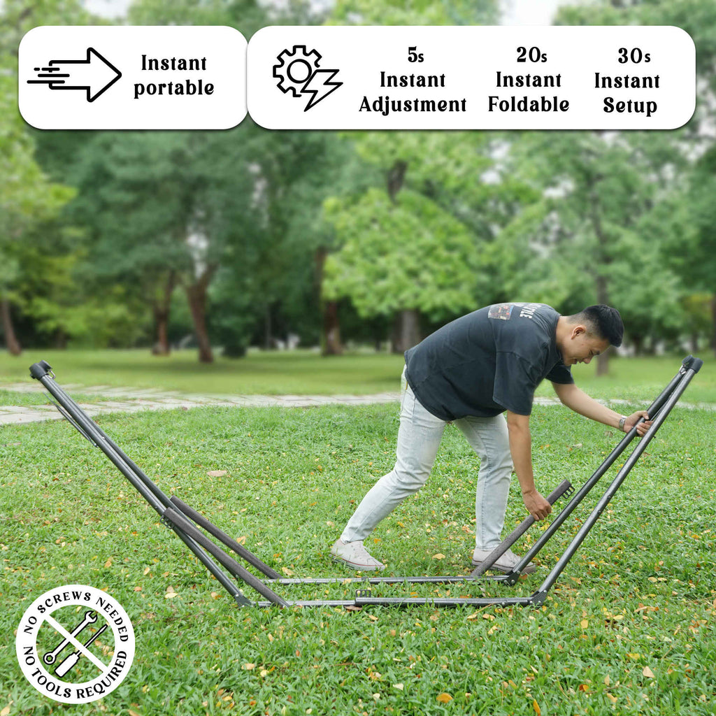 Tranquillo Uniki Canvas Hammock with Stand for Ultimate Relaxation