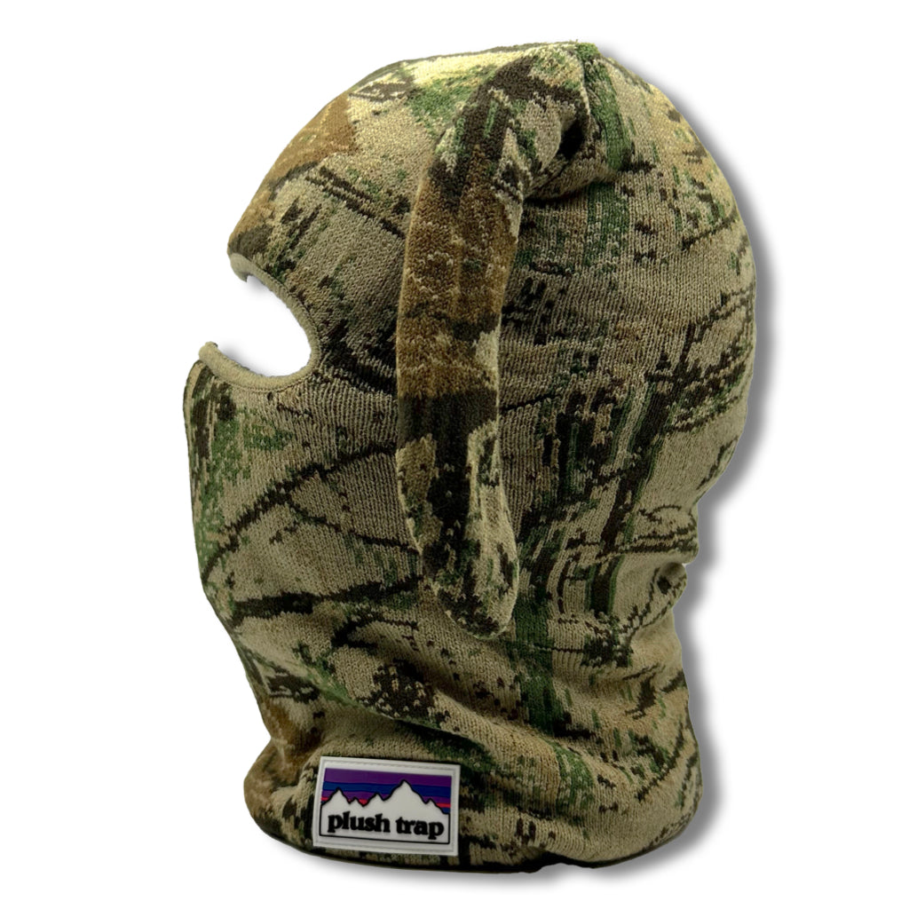 Camo BunSki Balaclava – Snow & Woods Camo Bunny Ear Ski Mask for Hunting, Winter Sports & Outdoor Activities