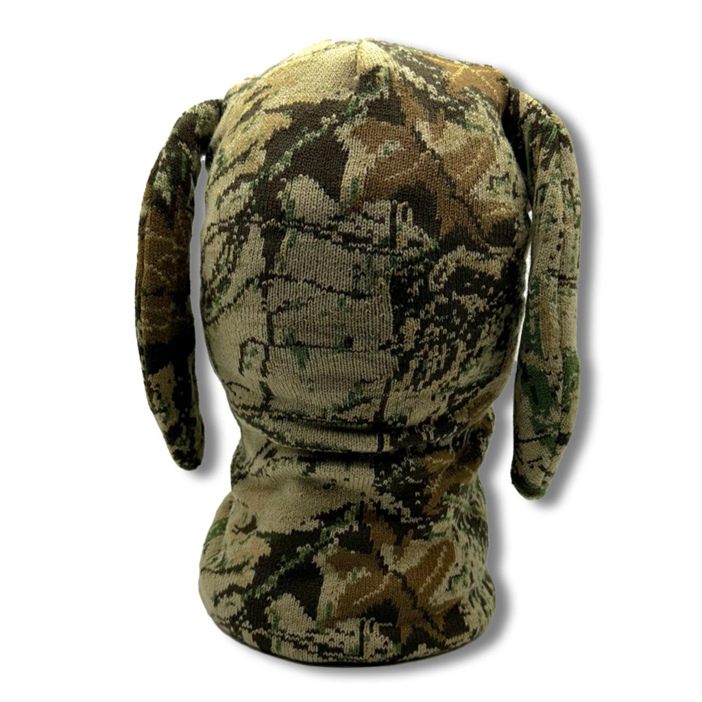 Camo BunSki Balaclava – Snow & Woods Camo Bunny Ear Ski Mask for Hunting, Winter Sports & Outdoor Activities