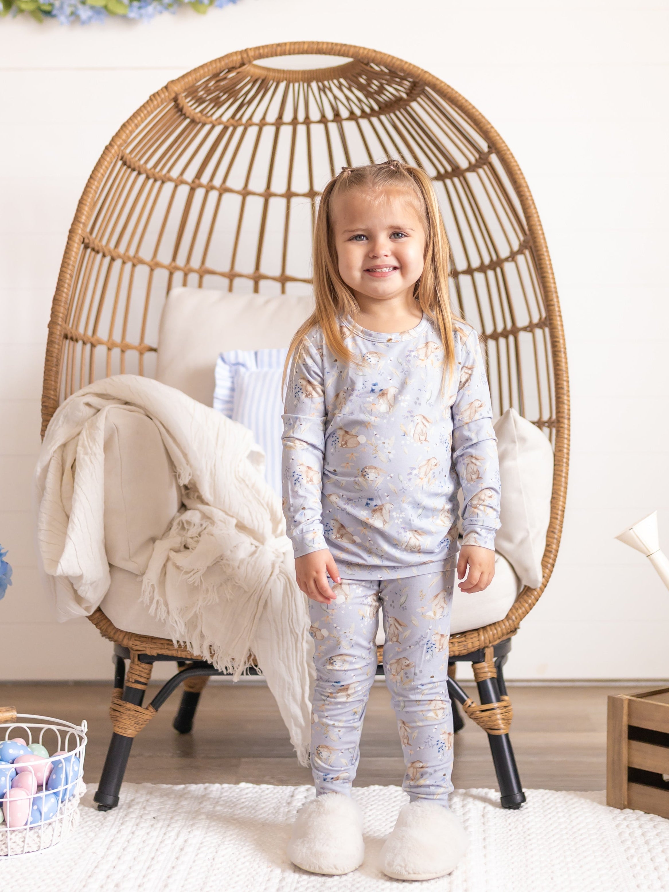 Bunny Blossoms 2pc Bamboo Pajamas