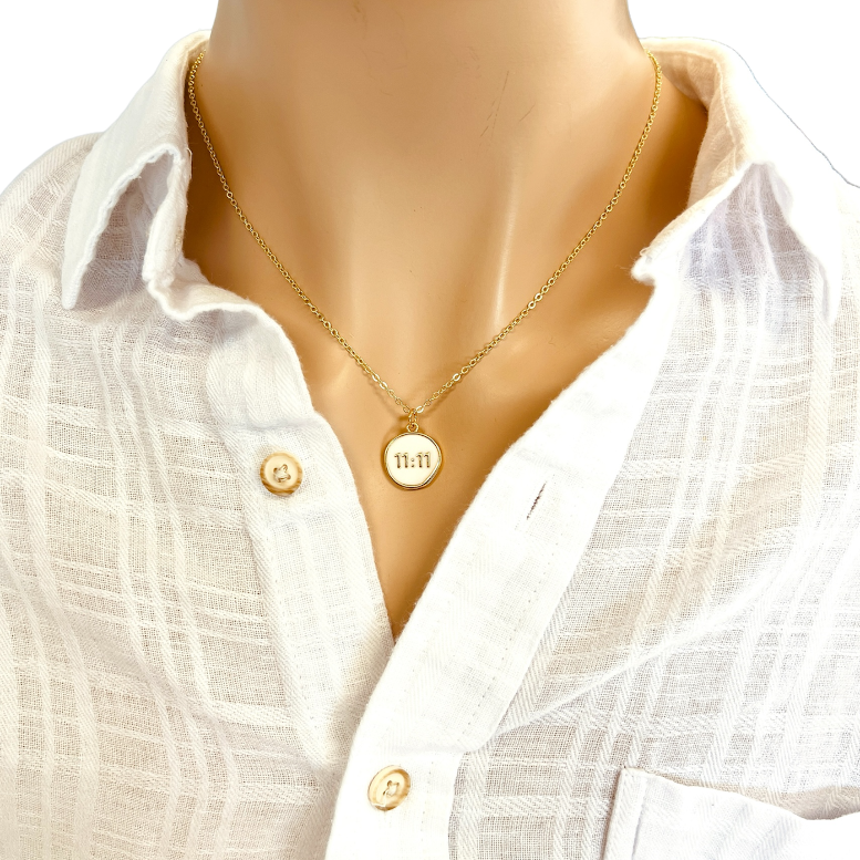 Angel Number 1111 Necklace Gold Manifestation Spiritual Jewelry