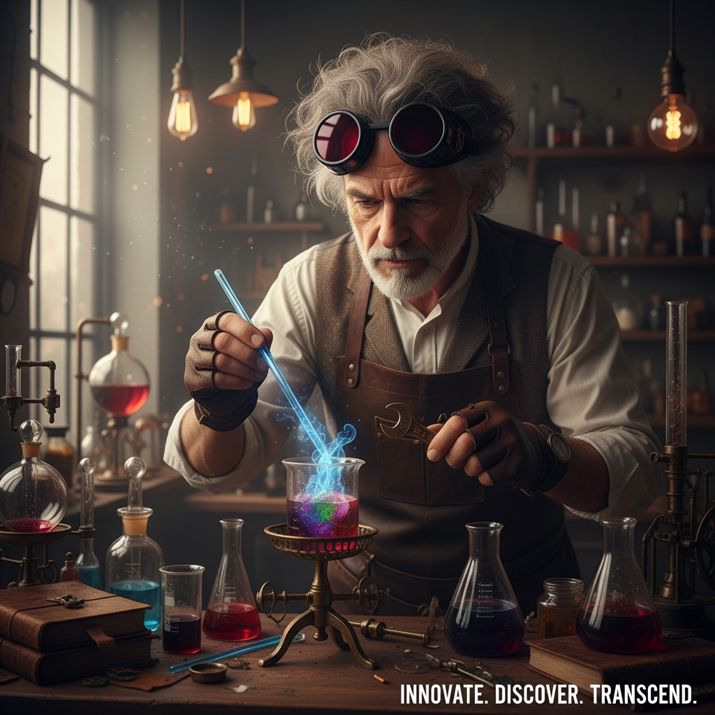 Mad Scientist Steampunk Goggles – Retro Industrial Cosplay Eyewear - red, blue, clear, green lenses