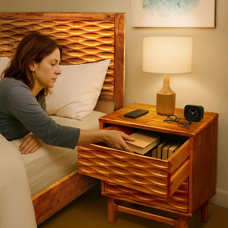 Elara Solid Wood Nightstand