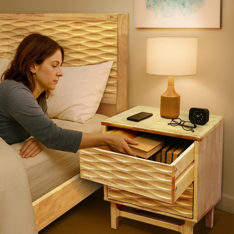 Elara Solid Wood Nightstand
