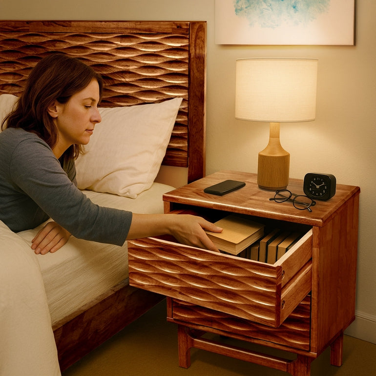Elara Solid Wood Nightstand