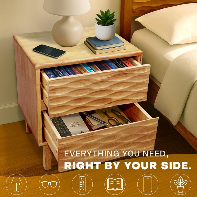 Elara Solid Wood Nightstand
