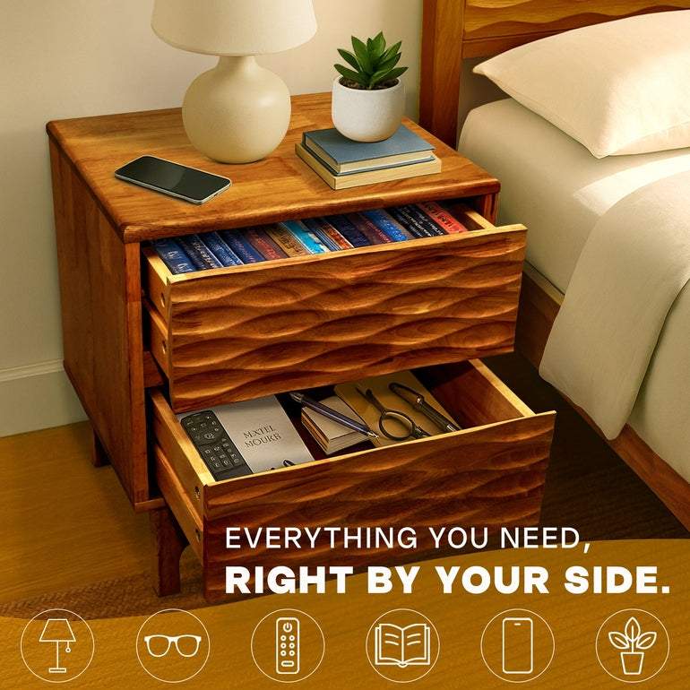 Elara Solid Wood Nightstand
