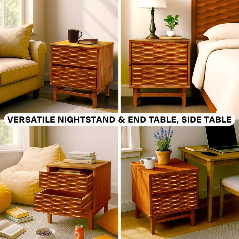 Elara Solid Wood Nightstand