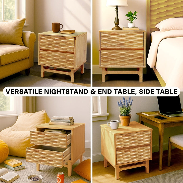 Elara Solid Wood Nightstand