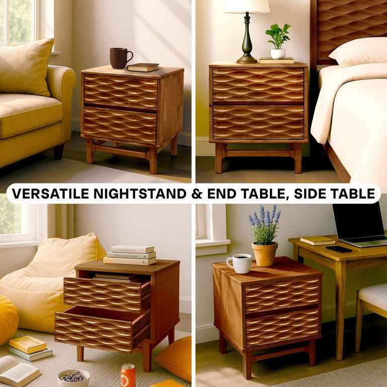 Elara Solid Wood Nightstand