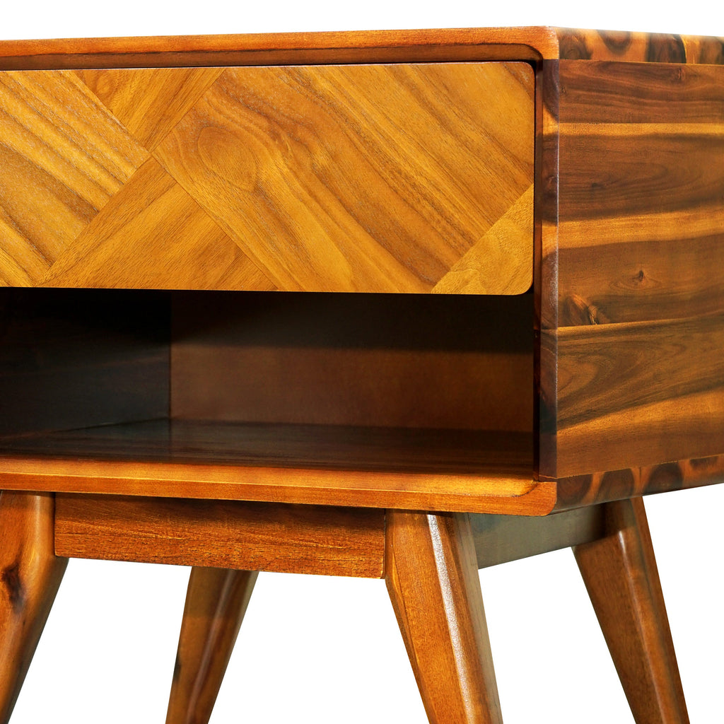 Laden Handcrafted Solid Wood Nightstand