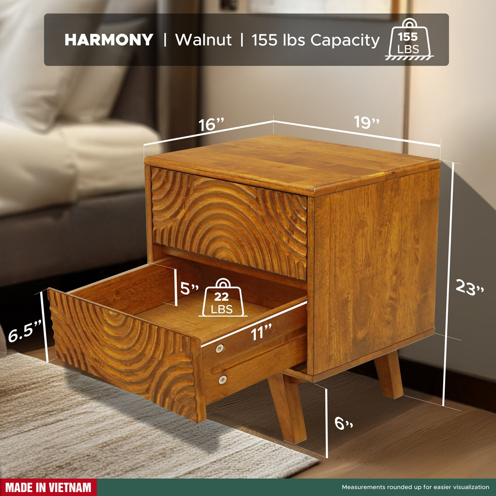 Harmony Solid Wood Nightstand