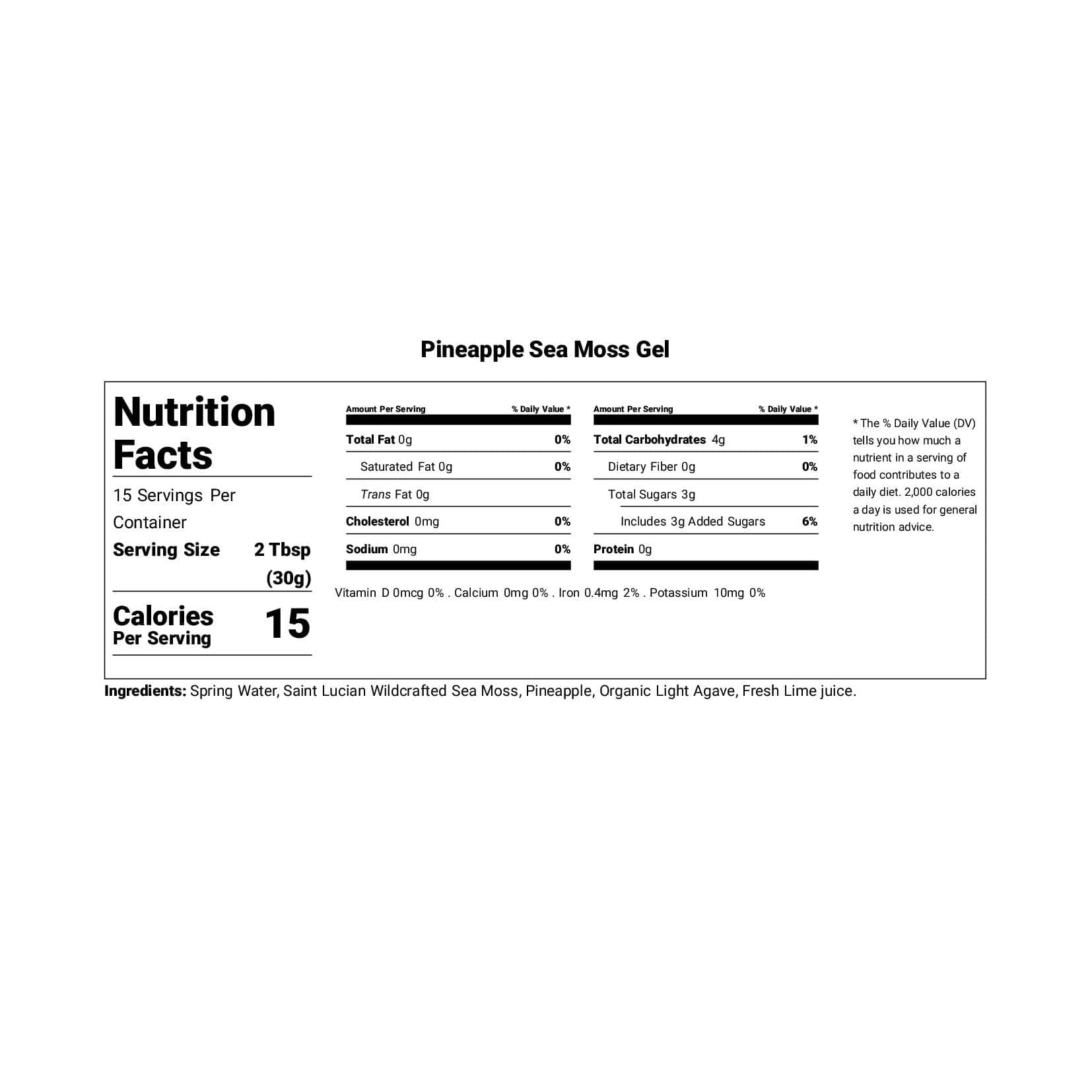 Sea Moss Gel - Pineapple Flavor 16oz