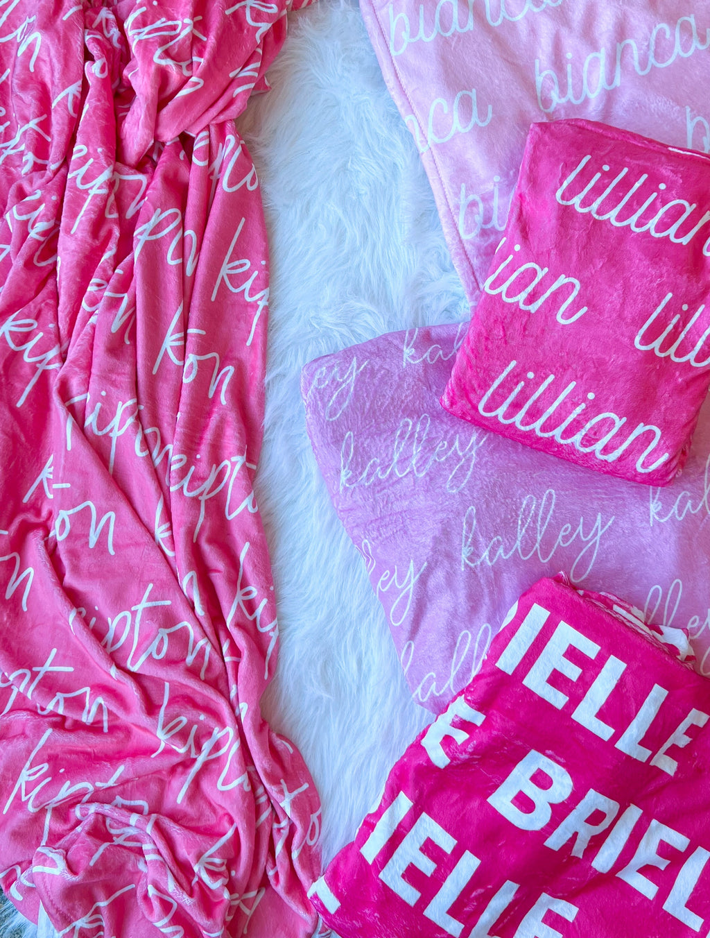 Pink Tones Personalized Minky Blanket