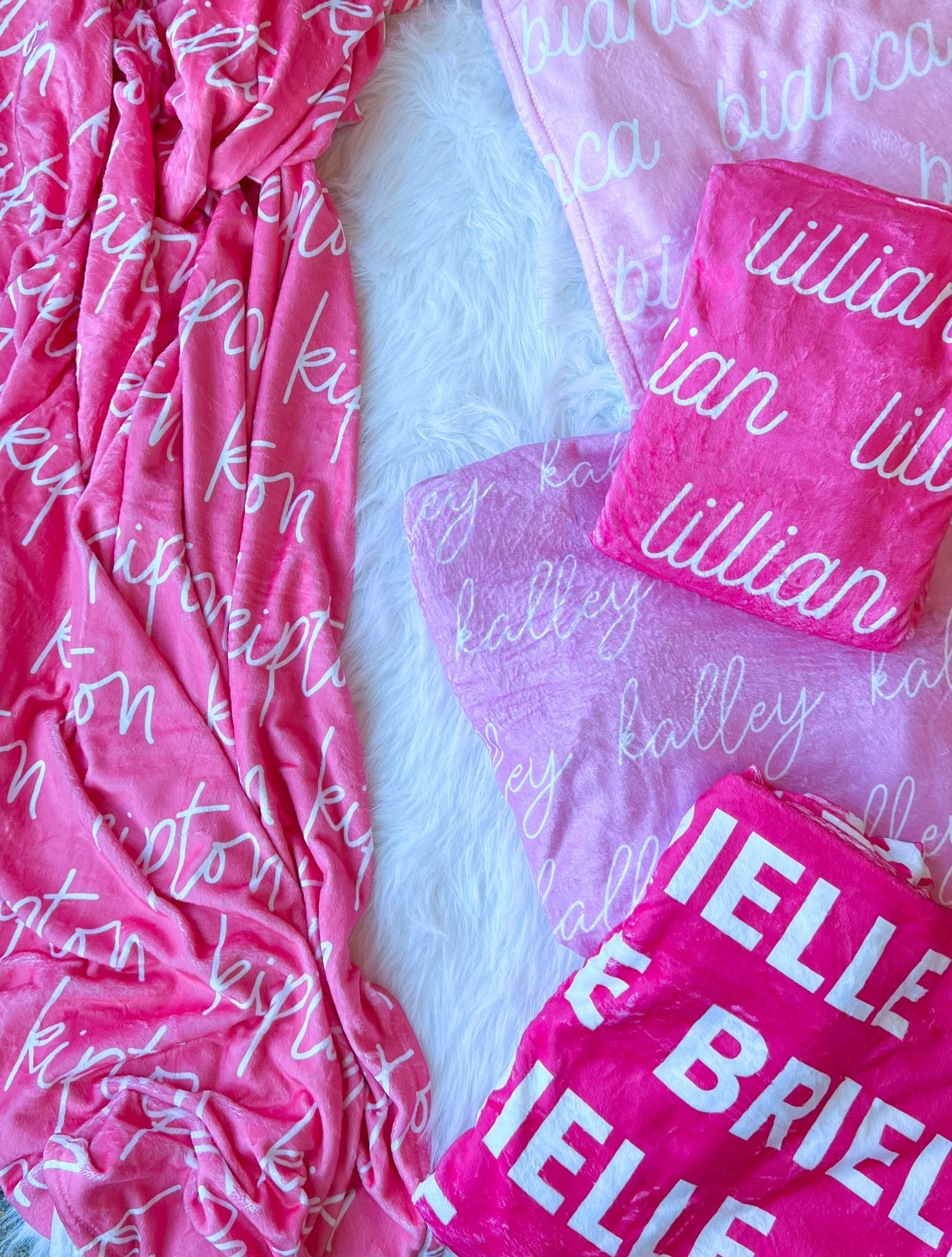 Pink Tones Personalized Minky Blanket