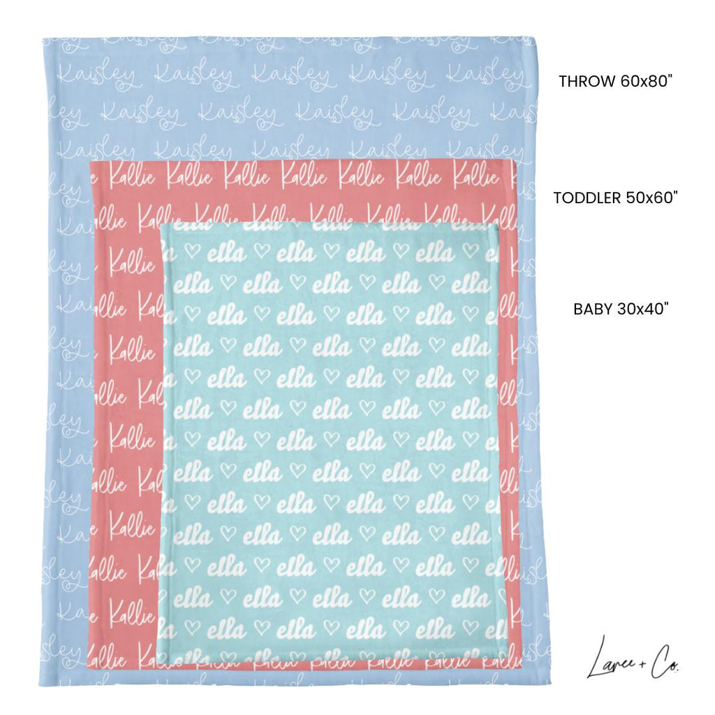 Pink Tones Personalized Minky Blanket