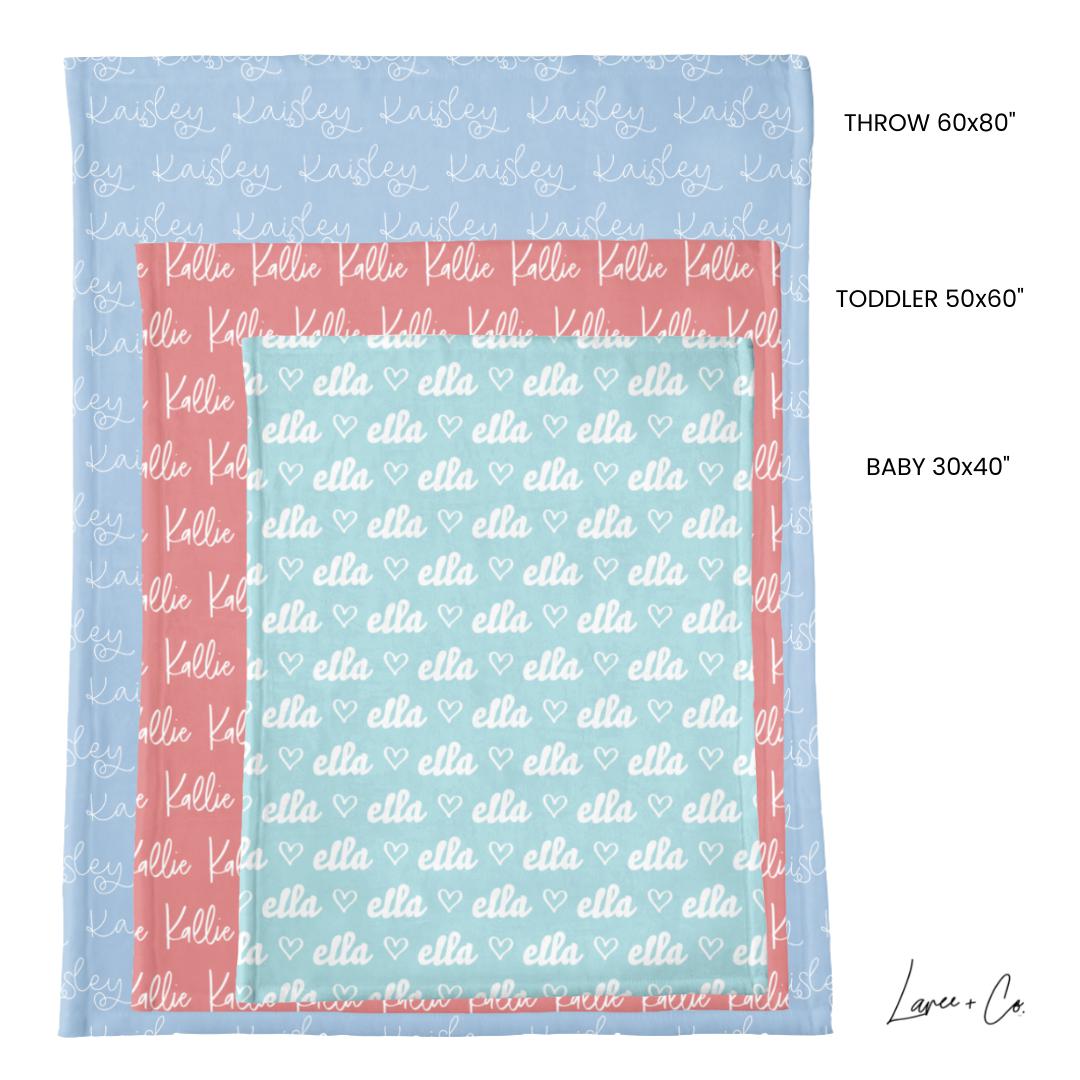 Pink Tones Personalized Minky Blanket