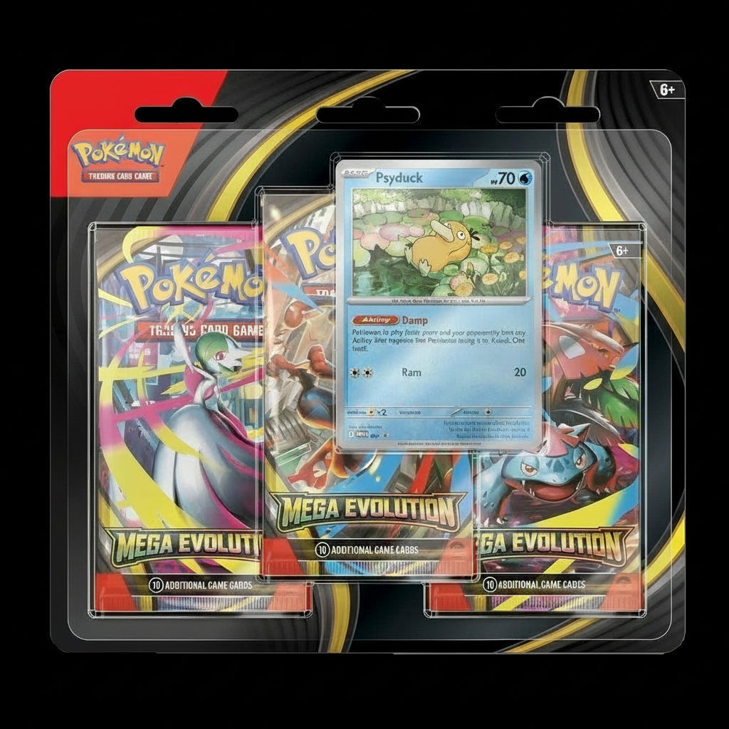 Pokemon TCG Mega Evolution Psyduck Promo 3 Pack Blister
