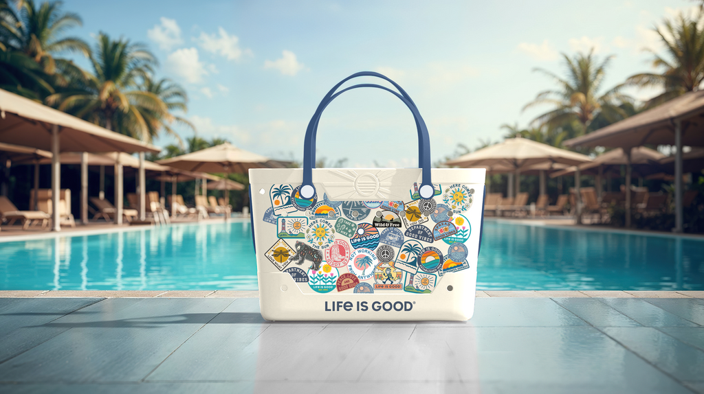 Life is Good Beachcomber Bag Birch White