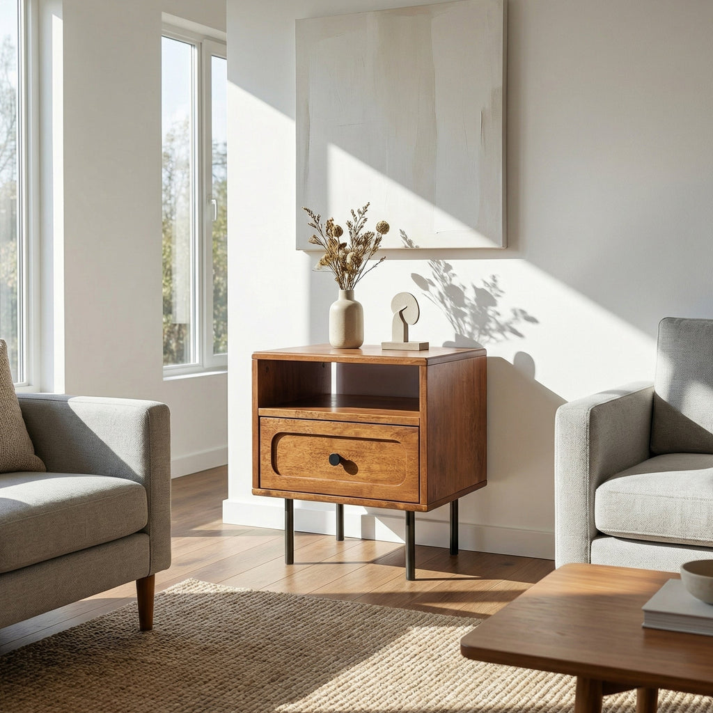 Savana Solid Wood Single-Drawer Nightstand
