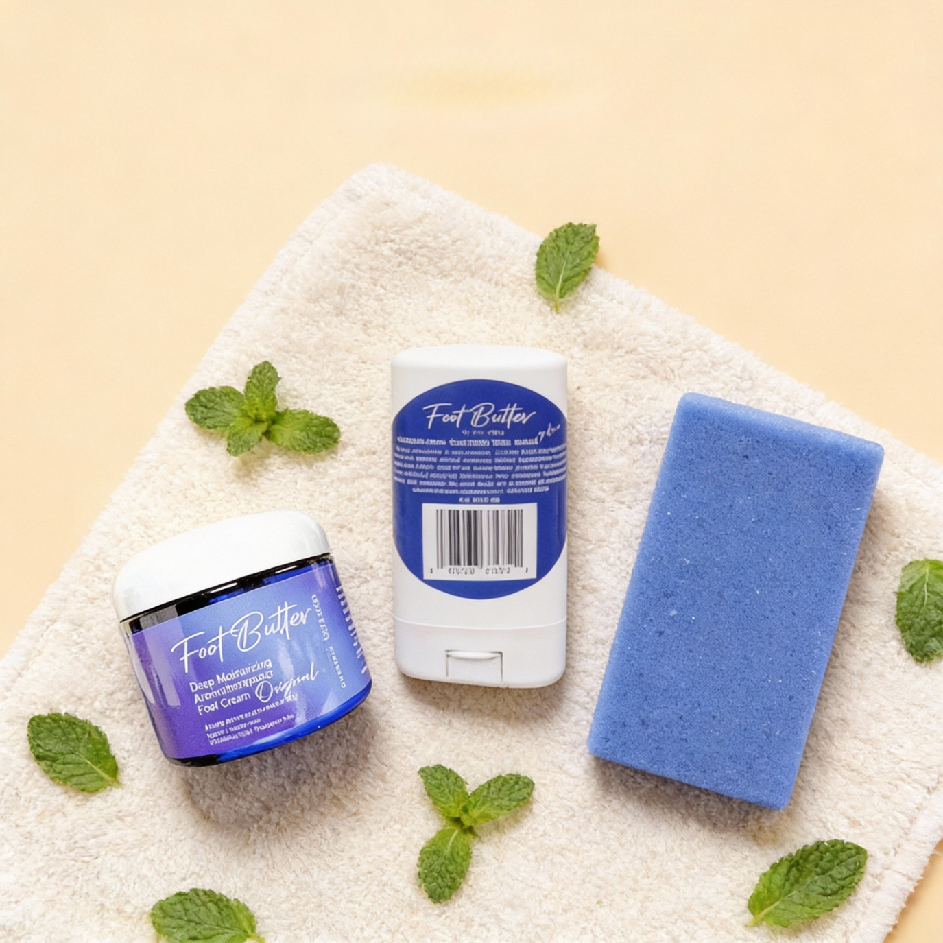 Foot Butter Travel Set – Mini Moisturizers & Pumice Scrub