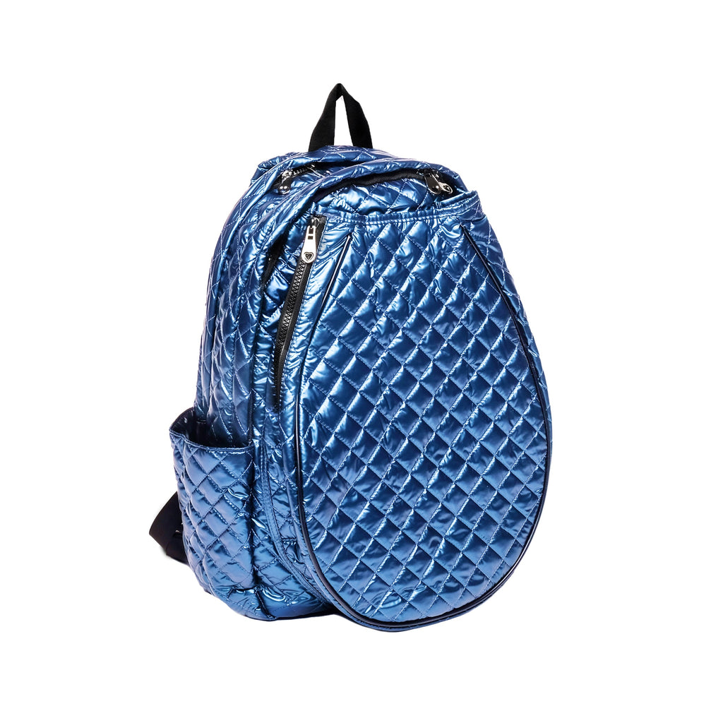 Navy Quilted Tennis Racquet Backpack