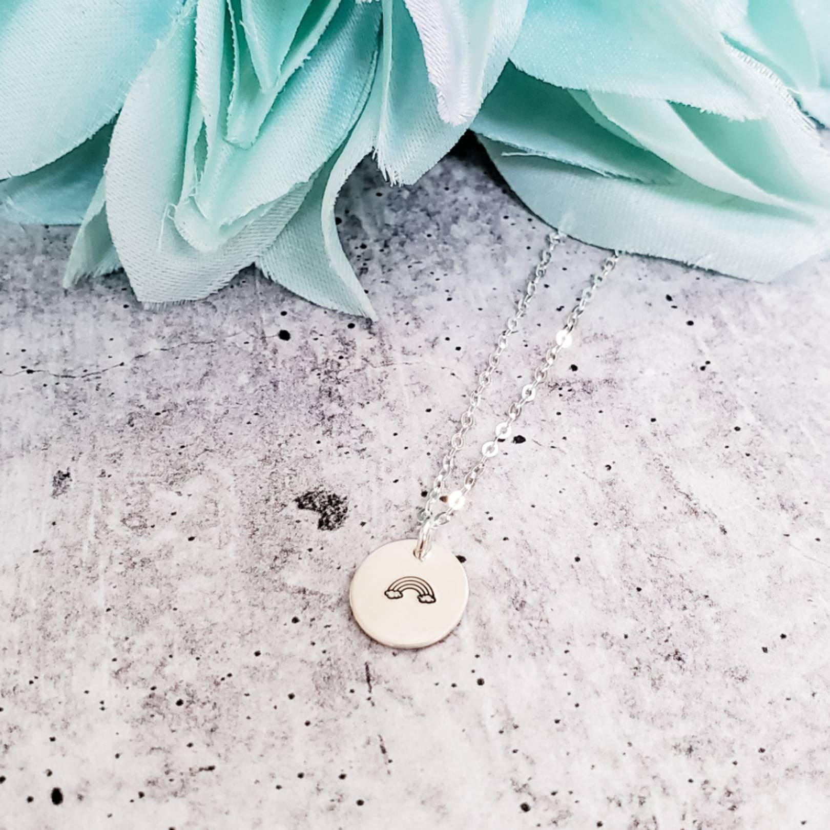 Rainbow Baby Initial Necklace