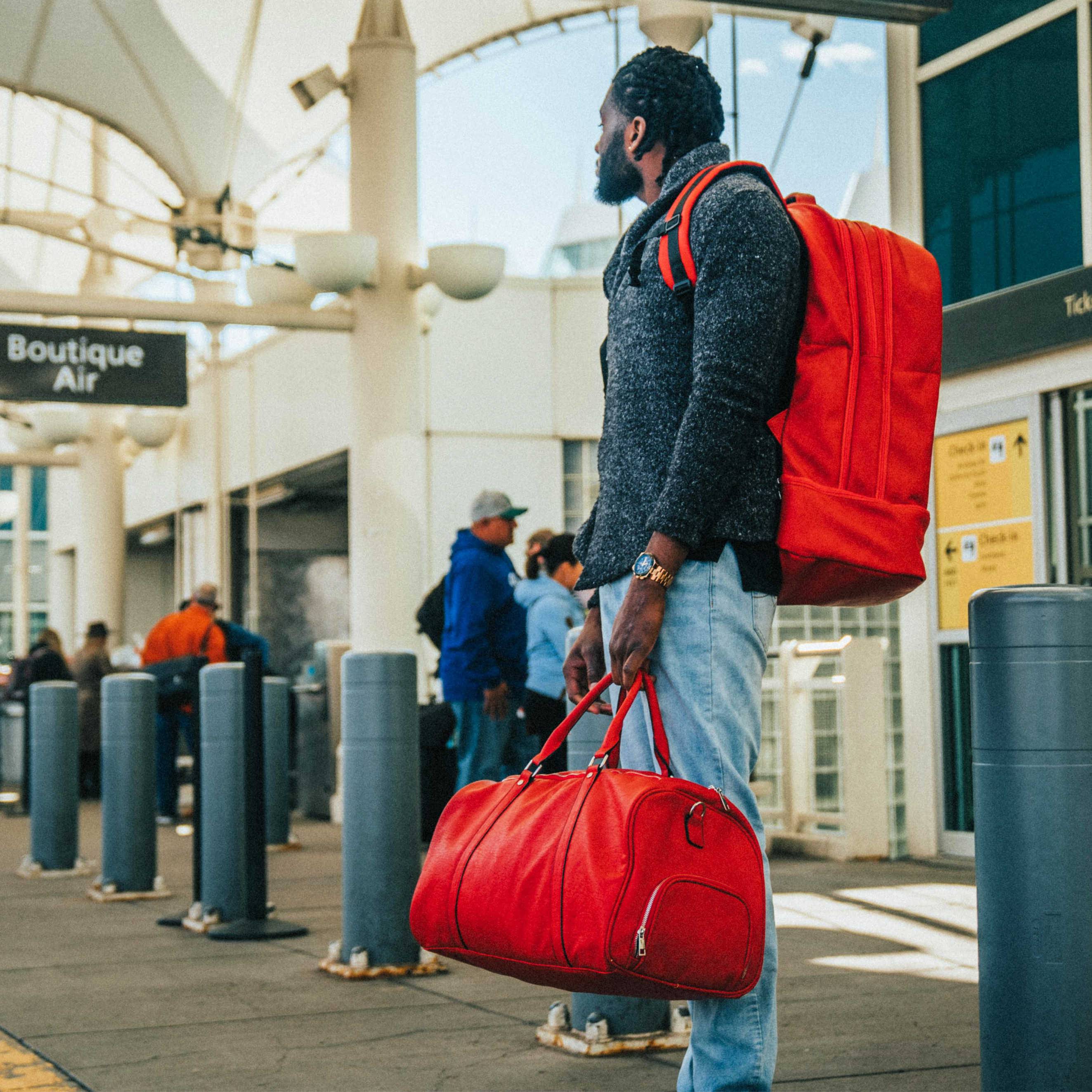 Red Leather Luxury Carry-On Patented Backpack (Only 300 Made)