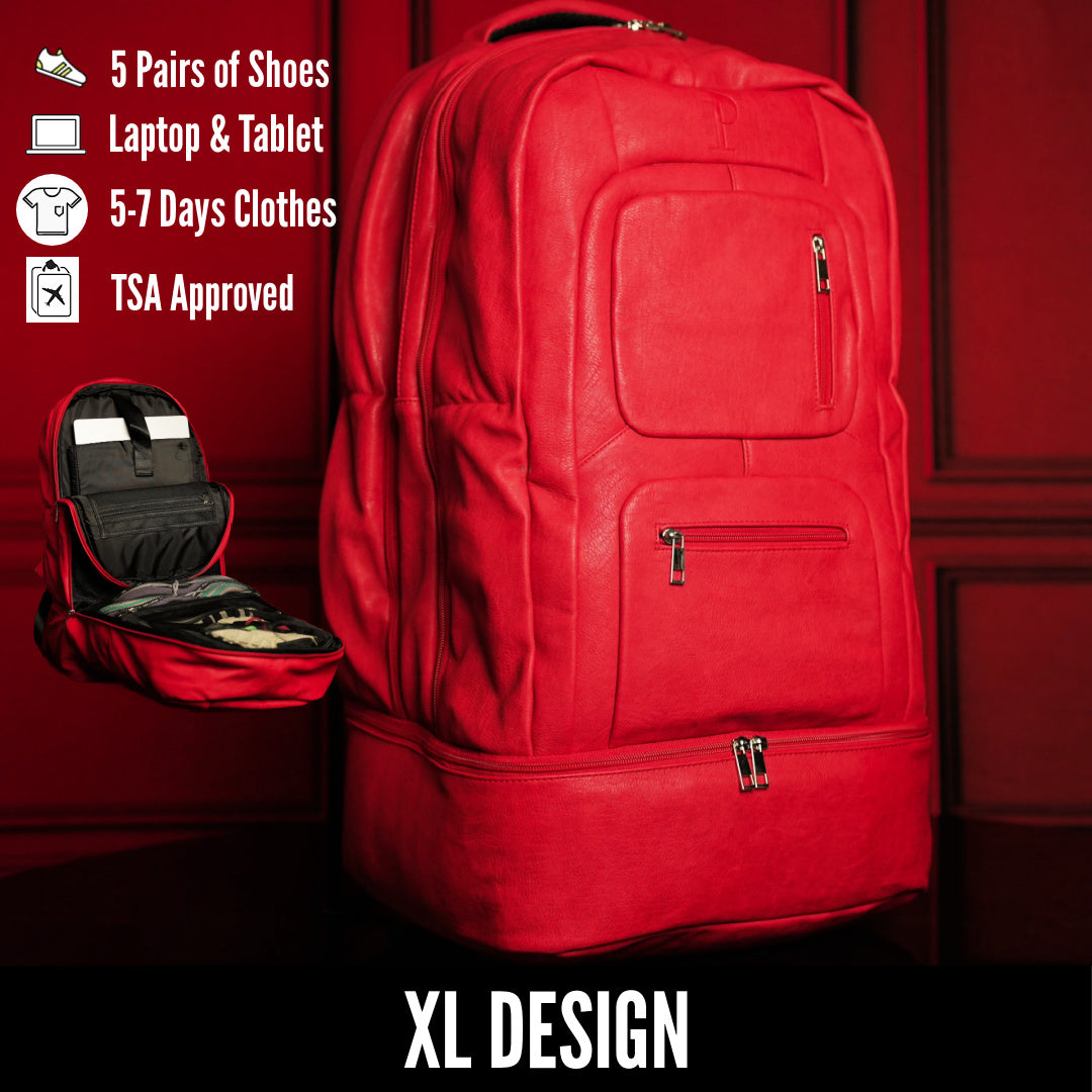 Red Leather Patented Shoe Bag (XL Design) *Holds Size 17