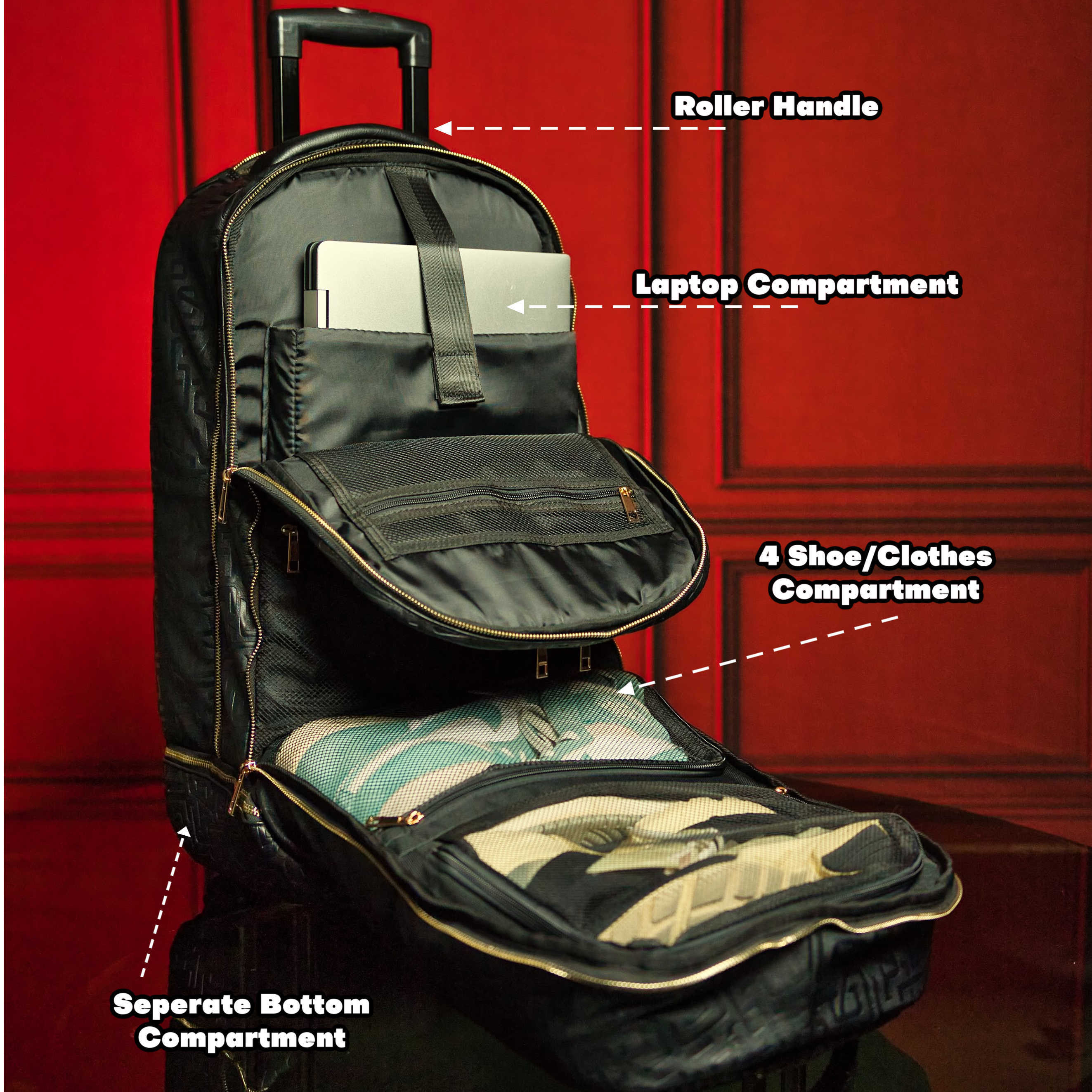 Black Leather Carry-On Roller Bag (Only 150 Made)