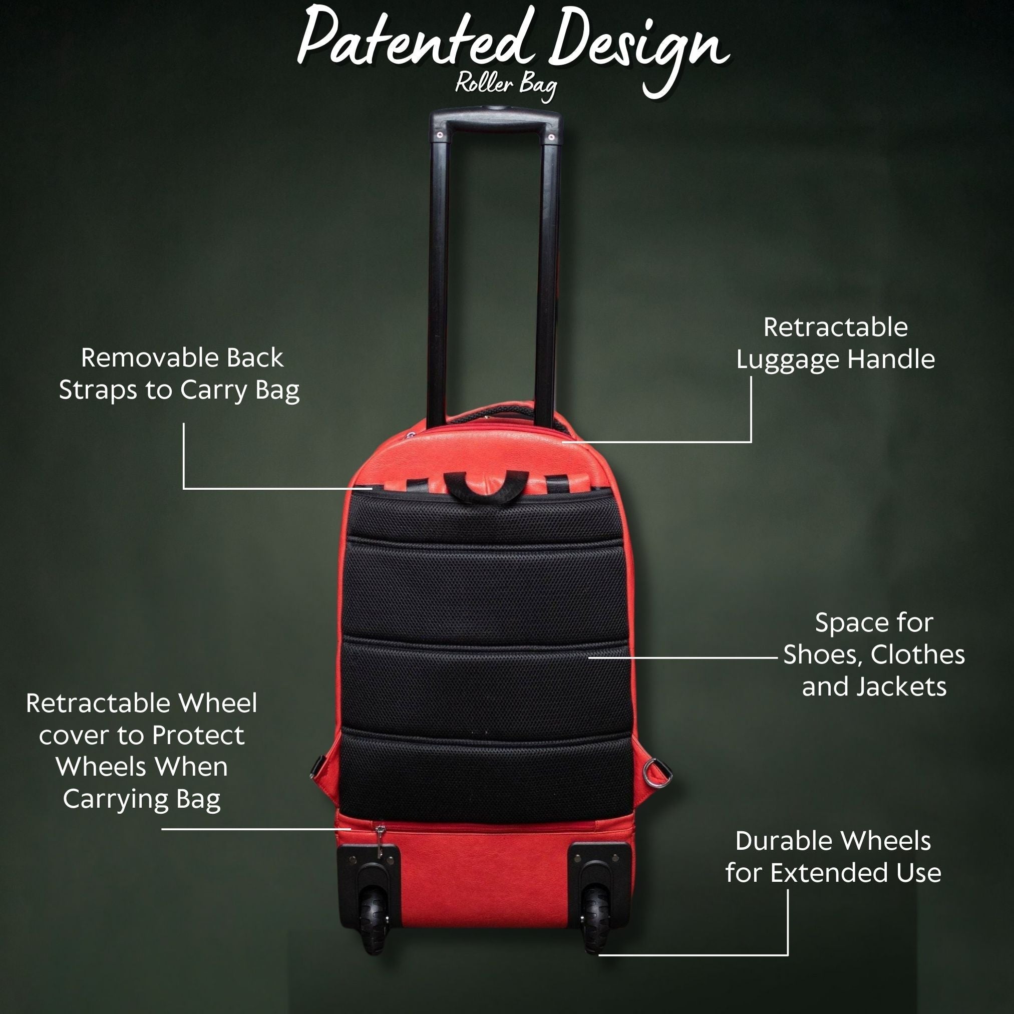 Red Leather Carry-On Roller Bag (Only 150 Made)