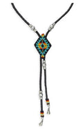 Rustic Charm Leather Beaded Necklace