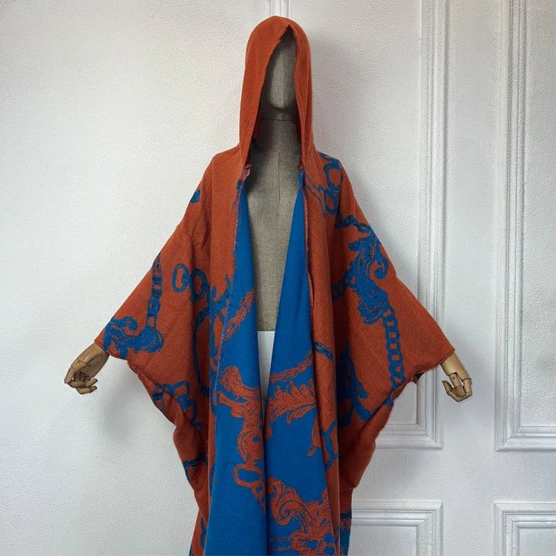 Grandeur Luxe Hooded Wool Kimono
