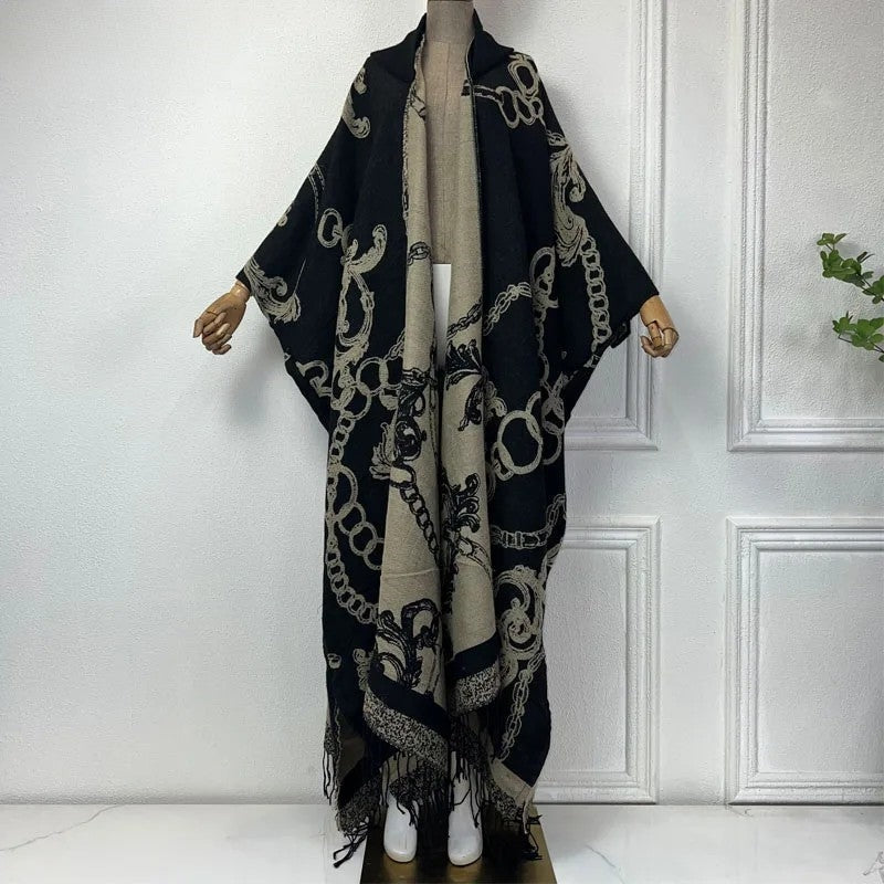 Grandeur Luxe Hooded Wool Kimono