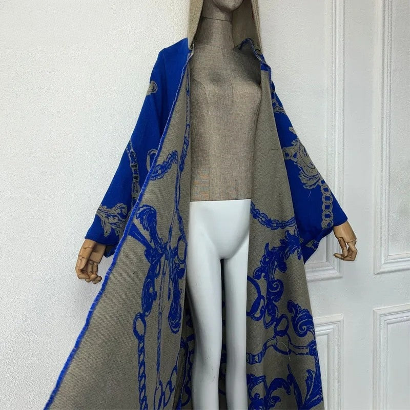 Grandeur Luxe Hooded Wool Kimono