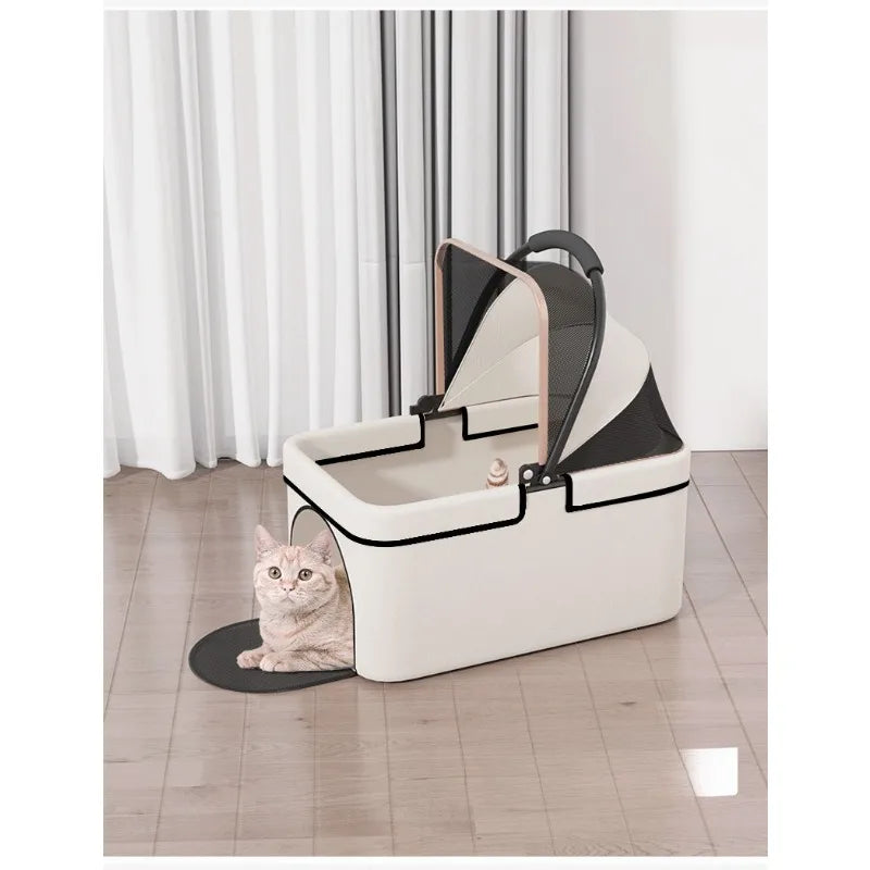 【One-Pull Open】2 in 1Foldable Pet Travel Carrier for Small/Medium Dogs Cats up to 50lbs Detachble Portable Pet Bag stroller pet