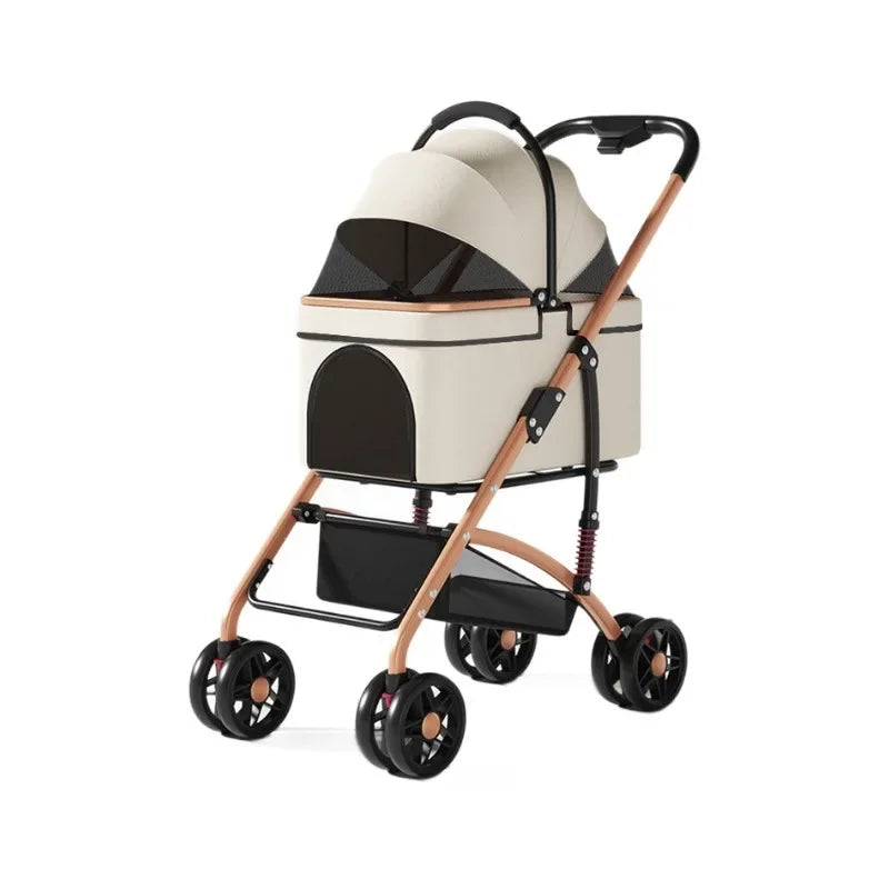 【One-Pull Open】2 in 1Foldable Pet Travel Carrier for Small/Medium Dogs Cats up to 50lbs Detachble Portable Pet Bag stroller pet