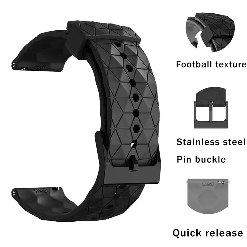 OnePlus Smartwatch Silicone Watch Band Football Pattern Quick Release Straps