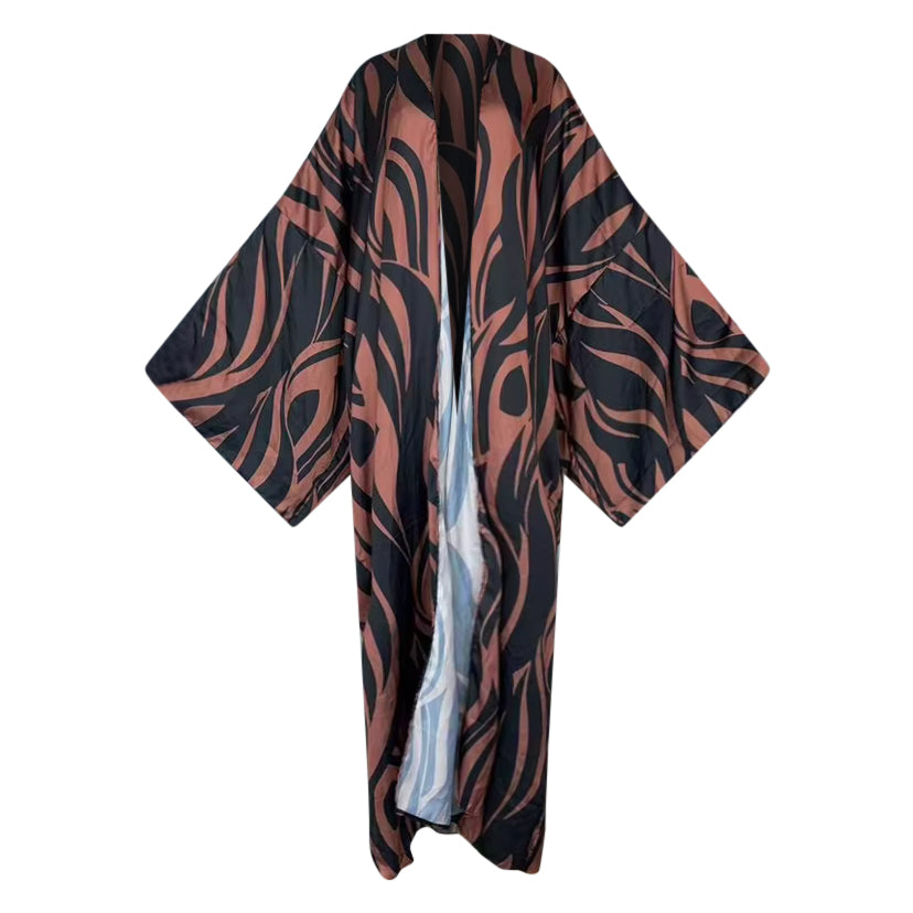 Mocha Rhythm Kimono