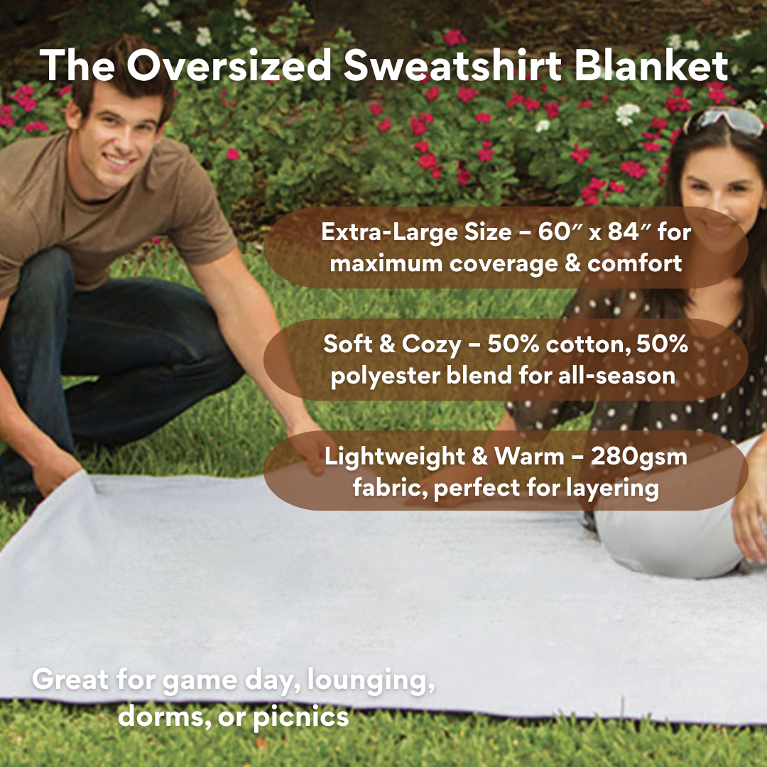Oversized Holiday Sweatshirt Cotton Blanket – Cozy Gifting