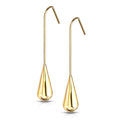 Elongated Teardrop Dangle Stainless Steel Hook Earrings