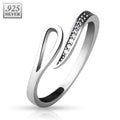 925 Sterling Silver CZ Classy Loop End Toe Ring