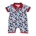Short sleeves popsicle baby boy 4th of july romper