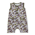 Sleeveless camo duck pockets baby boy summer romper