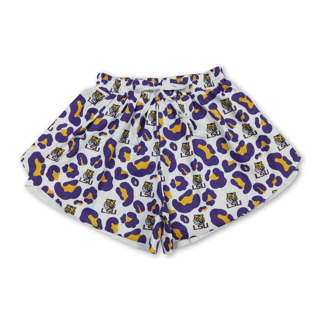 Leopard tiger adult women team active shorts