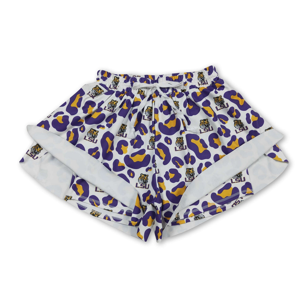 Leopard tiger adult women team active shorts