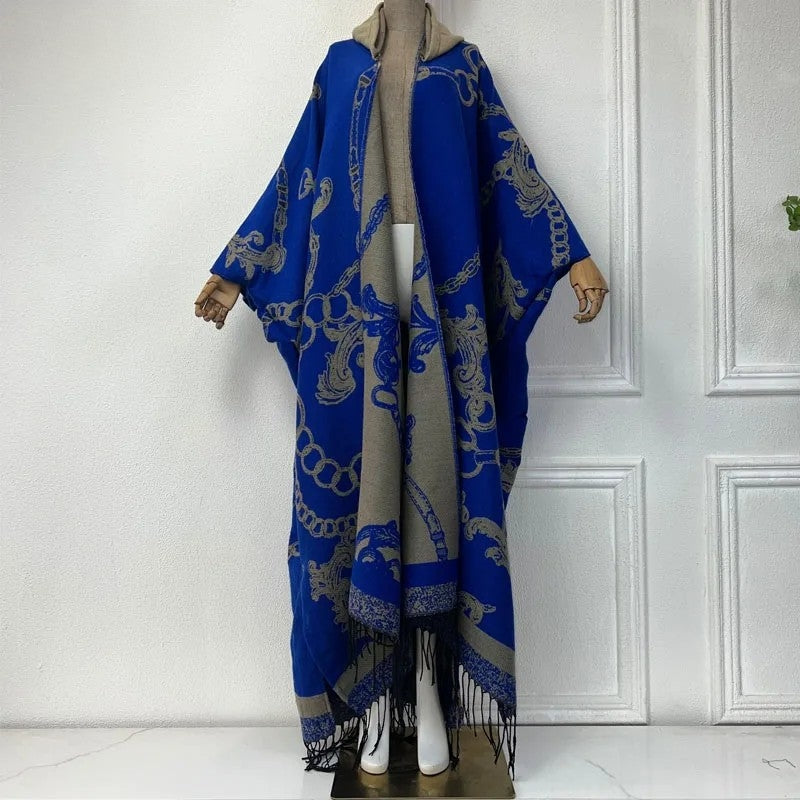 Grandeur Luxe Hooded Wool Kimono